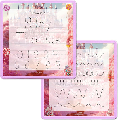 Kid's Name Tracing Board | Dry Erase Letter Tracing | Reusable Name Board | Alphabet Letters | Personalized | Candy Theme