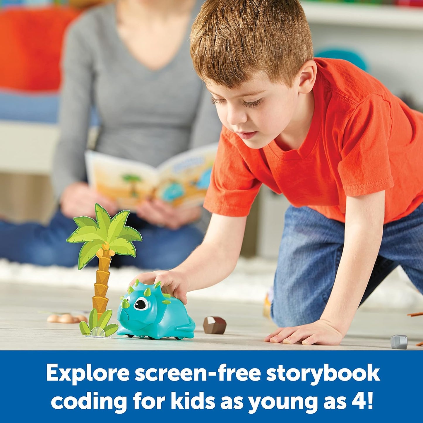 Learning Resources Coding Critters Rumble & Bumble Set, Electronic Learning & Education Toys, Screen Free Toys For Kids, STEM Coding For Kids Ages 4 and Up, Interactive Dinosaur Kit