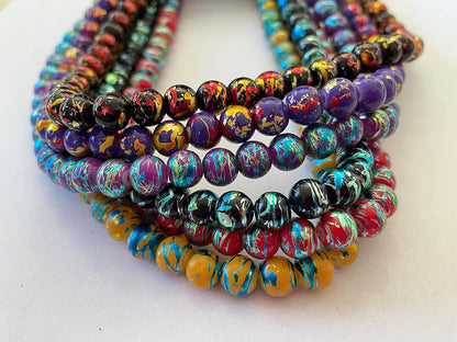 8mm Glass Beads Round Bulk for Bracelet, Glow in Dark Beads, DIY Jewelry Windchime Suncatcher Party Supplies, 300 pcs