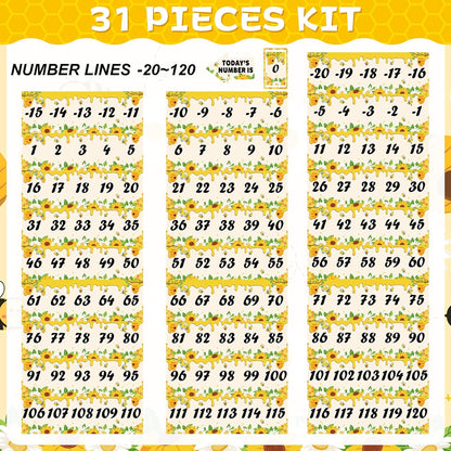 Number Line for Classroom Wall (-20 to +120) Boho Heart Shape Number Bulletin Board for Students Math Learning Boho Bulletin Border Decor Numbers Boarder Strips for Home School