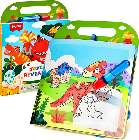 JoyCat Ocean Water Coloring Book for Toddlers 3-5, Reusable No-Mess Water Painting Book with Water Pen, 13 Activity Pages, Travel Toy Gift for Boys & Girls