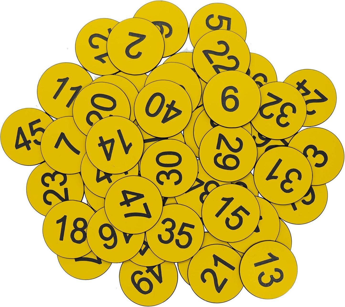 StayMax Plastic Number Tags Engraved Numbered Tags Without Hole (1-50, Black)