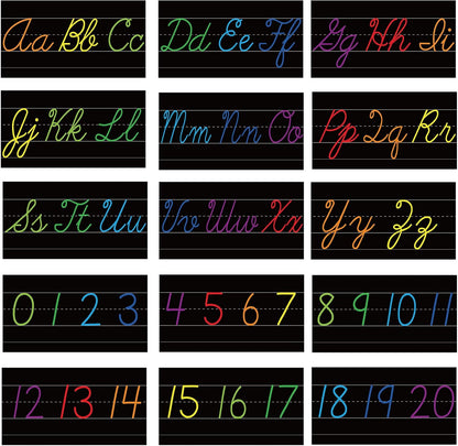Alphabet for Classroom Wall - 15 PCS Crayon ABC Manuscript Alphabet Line for Classroom Wall Alphabet Bulletin Board Set for Pre School Elementary Classroom Homeschool, Playroom Bedroom Decorations