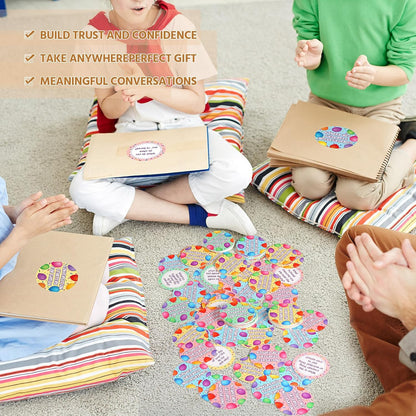 Pasimy 100 Pcs Family Conversation Cards Bulk Kids Question Card Games Fun Conversation Starters Cards Game for Kid Adult Family Road Trips Build Parent Child Relationship