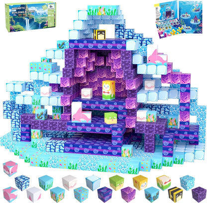 Magnetic Blocks Toys for Kids, 100 PCS Building Blocks Cubes, Stacking Magnetic Tiles Toys for Kids Toddlers Boys Girls Ages 3 4 5 6 7 8-12 Birthday Gifts Party Supplies (Underworld)