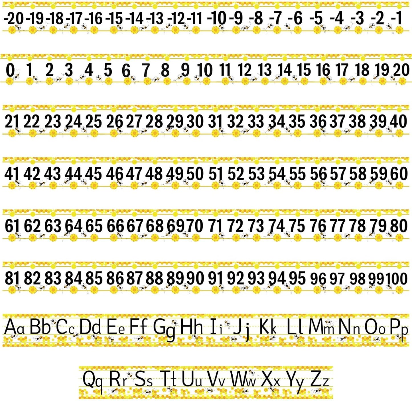 32Pcs A to Z Alphabet and -20-100 Number Cards Boho Bulletin Board Under The Sea Ocean Summer Sunflower Bee Theme Classroom Decorations Math Posters for Wall School Teacher Supplies (Sea Number)