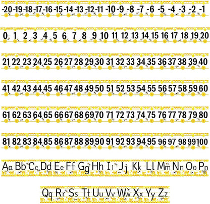 32Pcs A to Z Alphabet and -20-100 Number Cards Boho Bulletin Board Under The Sea Ocean Summer Sunflower Bee Theme Classroom Decorations Math Posters for Wall School Teacher Supplies (Sea Number)