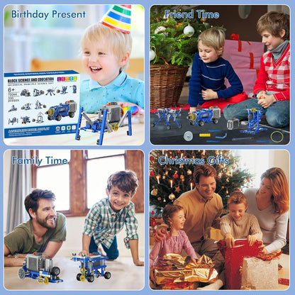 330Pcs Building Kit, 12 in 1 STEM Toys with Electric Power Motor for Kids, DIY Erector Set for Boys Girls, Technic Building Suit Creative Play Great Gift for Kids Age 6+