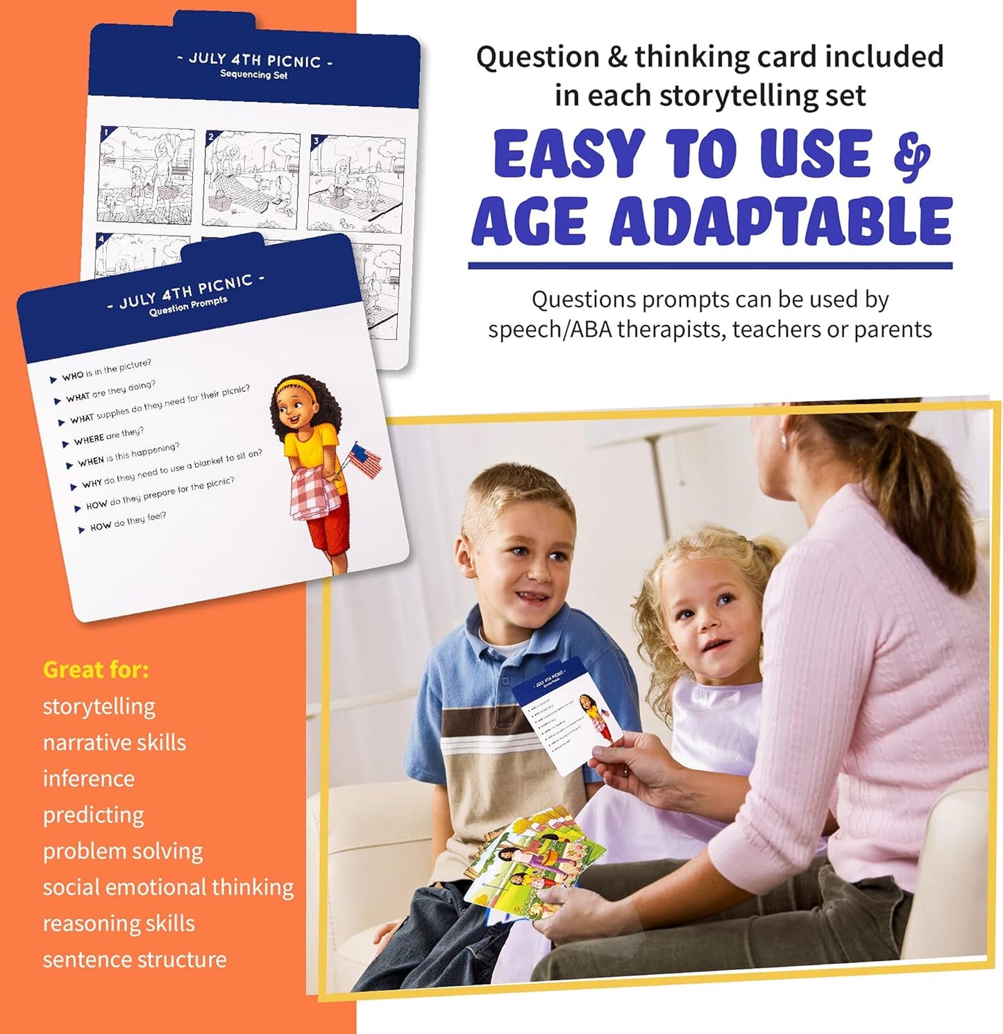 Sequencing Cards for Storytelling, Speech Therapy Game, Special Education Materials, Sentence Building, Problem Solving, Homeschooling Sequence Cards, Autism Game, Picture Sences, SEL