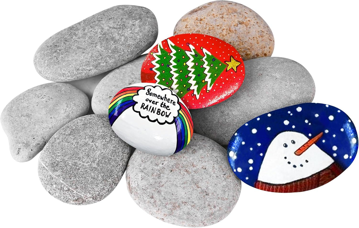 River Rocks for Painting 45 Pcs Large 2-3 Inch Flat Smooth Painting Stones Craft Rock to Paint for Kids Crafts Painting Bulk