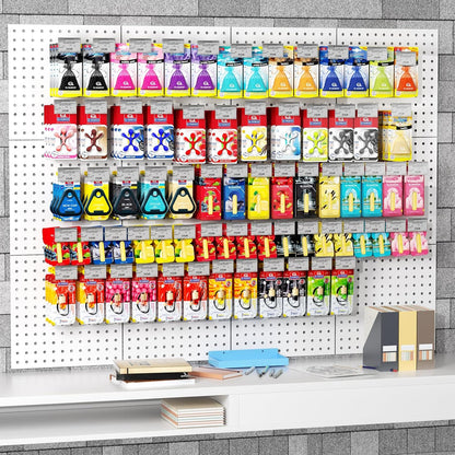 Peg Board, 4PCS Metal Pegboard Wall Organizer. Heavy Duty Pegboard, Peg Boards, Pegboard for Walls, White Pegboard for Garage Craft Room Workbench Office Kitchen Tool Organization, 12"*12"