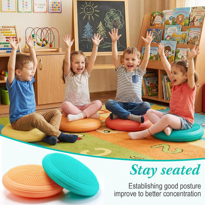 Libima 4 Pcs Wiggle Seat Inflated Wobble Cushion for Sensory Kid 13 Inches Balance Disc Flexible Seating for Classroom Sensory Pad for Chair Wiggle Cushion
