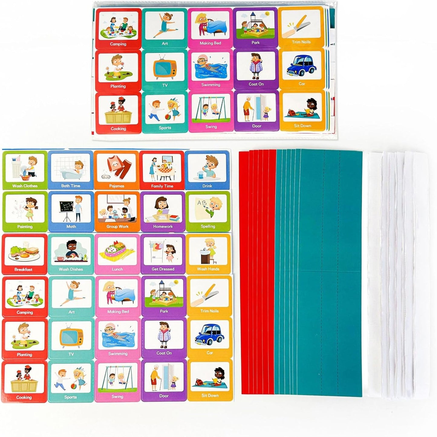 Visual Schedule Cards for Children Non-Verbal Communication Aids Colorful Daily Routine Planner Cards for Home, School, Therapy, DailyCards
