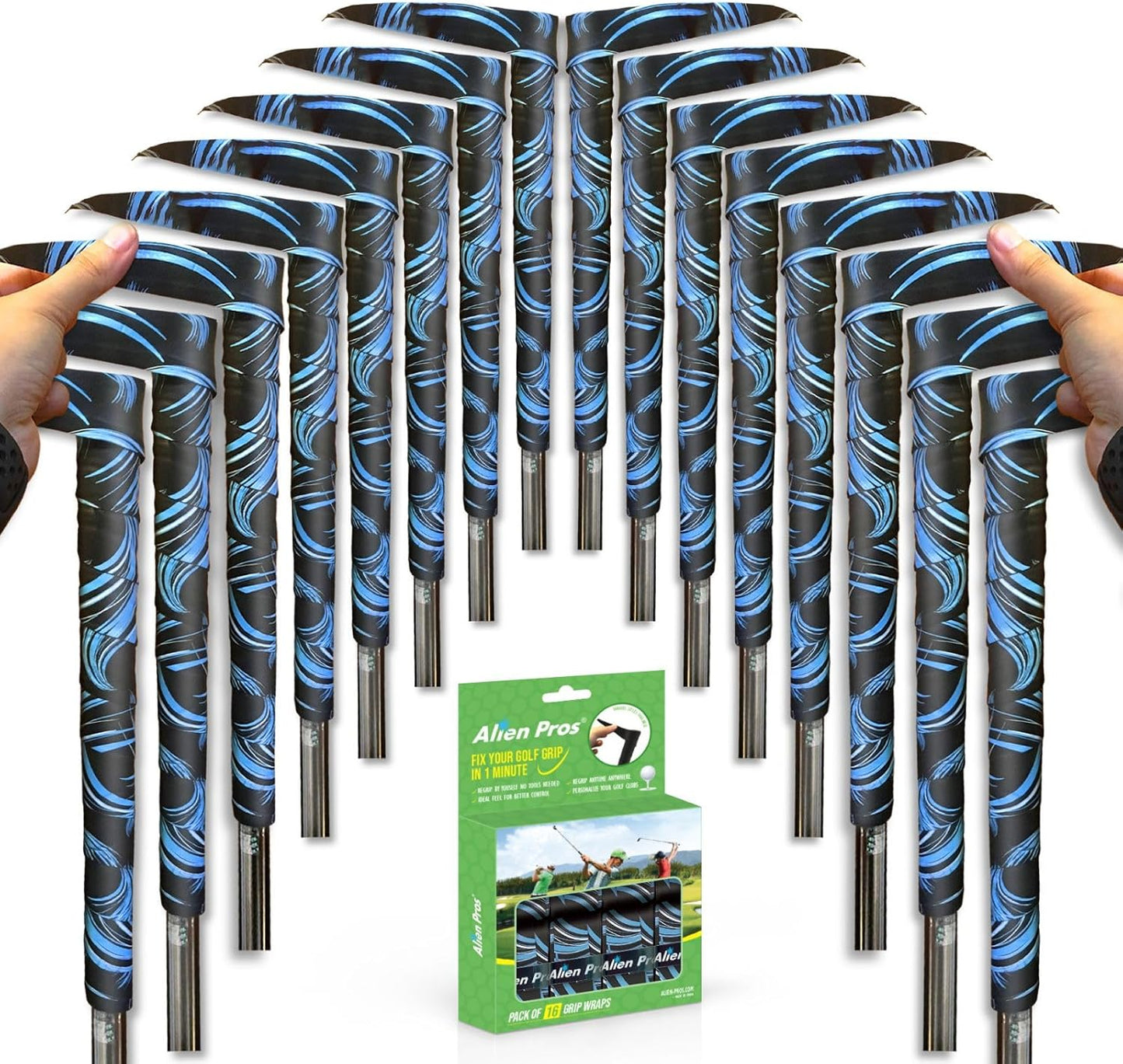 Alien Pros Golf Grip Wrapping Tapes - Innovative Golf Club Grip Solution - Enjoy a Fresh New Grip Feel in Less Than 1 Minute