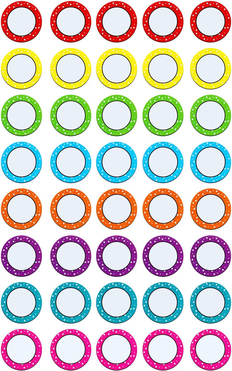 Outus 40 Pcs Numbers Magnetic Accents 2 Inch Round Whiteboard Magnets Writable Circle Blank Magnets for Office School Christmas Stocking Stuffers Gifts, 8 Colors(Color Set 1)
