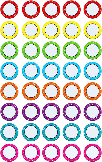 Outus 40 Pcs Numbers Magnetic Accents 2 Inch Round Whiteboard Magnets Writable Circle Blank Magnets for Office School Christmas Stocking Stuffers Gifts, 8 Colors(Color Set 1)