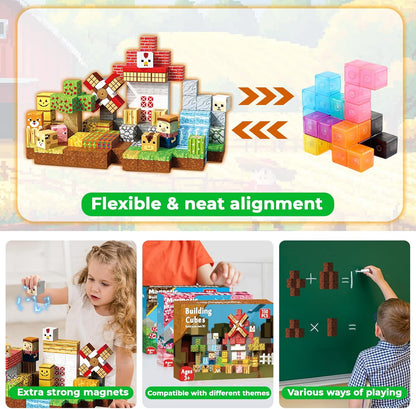 Magneverse 150 PCS Magnetic Blocks - Building Block for Kids Ages 4-8, Magnet Blocks Cubes for Boys Girls, STEM Educational Stacking Magnet Toy for 3 4 5 6 7 8 9 10 11 12 Birthday Gifts