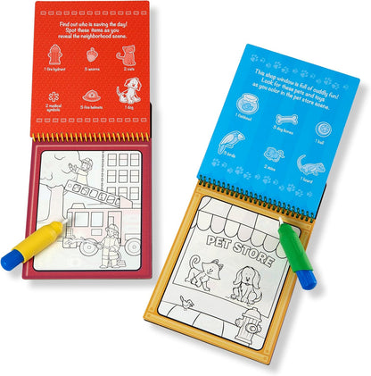 Melissa & Doug Water Wow! Reusable Water-Reveal Activity Pad 2-Pack - Vehicles, Animals Travel Toys, Party Favors, Mess Free Coloring Books for Kids Ages 3+ - FSC Certified