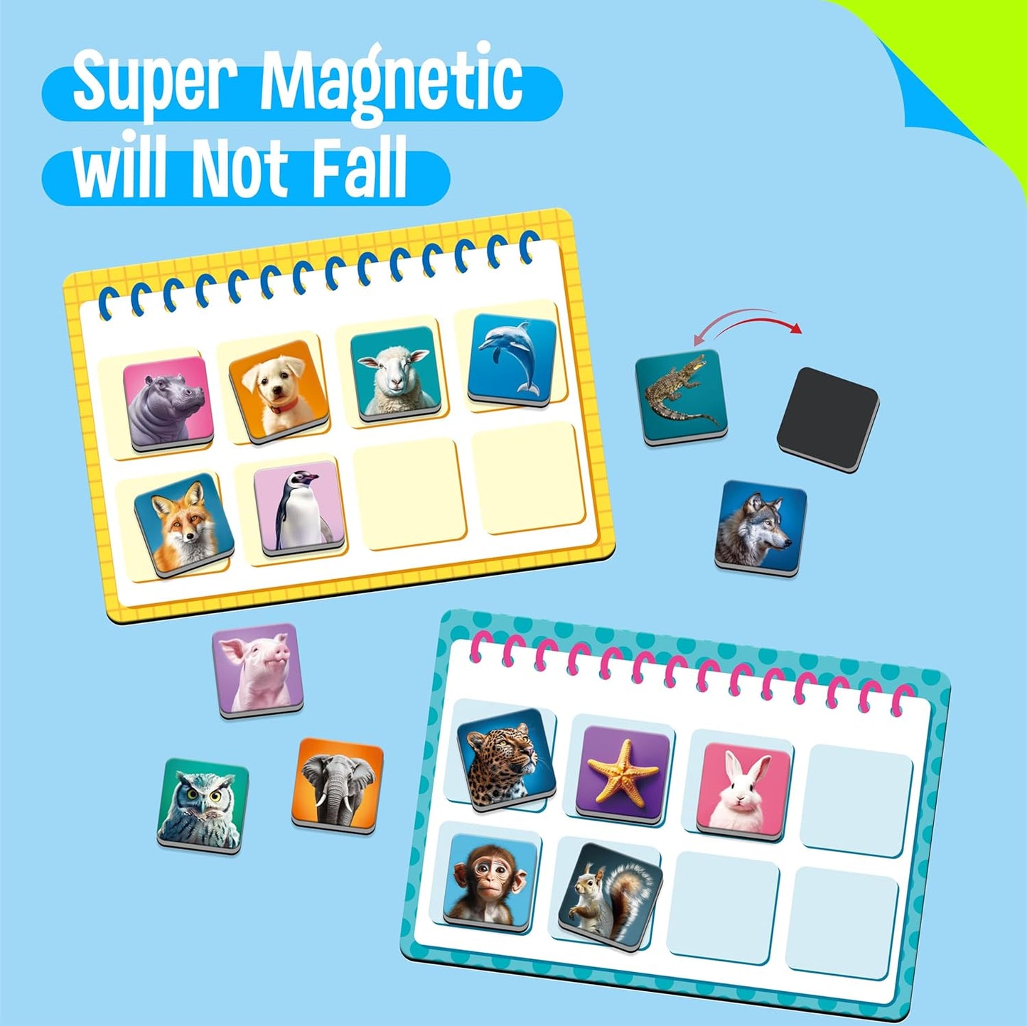 Magnetic Shopping List Game, Funny Spanish Groceries Matching Memory Game, Race to Collect Your Items Educational Toy for Boys & Girls at Home