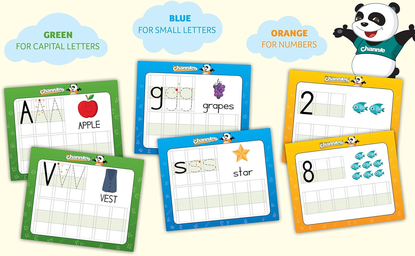 Channie’s Dry Erase Flashcards & Marker Set – Reusable Alphabet & Number Writing Practice Kit for Kids – Homeschool & Classroom Handwriting Resource