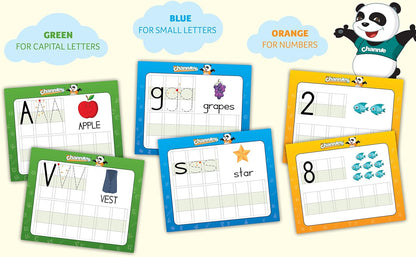 Channie’s Dry Erase Flashcards & Marker Set – Reusable Alphabet & Number Writing Practice Kit for Kids – Homeschool & Classroom Handwriting Resource