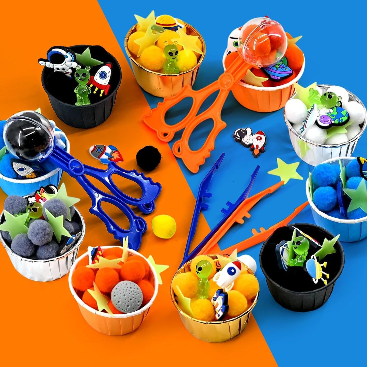270 Pcs Numbers and Letters Sensory Bin Items Back to School Counting Sorting Sensory Bin Filler Fine Motor Numbers and Letters Geometric Figure Counts for Easter Spring Summer Sorting