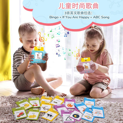 Spanish & English Talking Flash Cards for Toddler, Bilingual Flash Cards Learning Montessori Toys with 224 Sight Words, Speech Therapy Toys for Children Sensory Preschool Education
