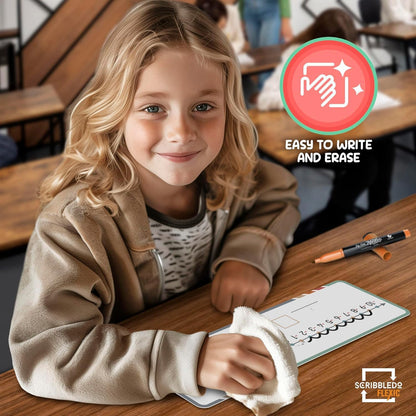 SCRIBBLEDO Dry Erase Negative Number Line for Students 4”x12” Small White Board Dry Erase Sheets Math Manipulatives Addition Subtraction Numberline for Classroom Supplies Teacher Pack 10 Sheets