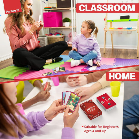 Prep It English Flash Cards Game for Learning Prepositions - Sight Words for Sentence Building and Reading Activities - Used for ESL Teaching - Montessori - Kindergarten - 1st and 2nd Grade