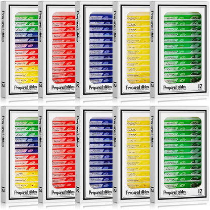 Yexiya 120 Pcs Prepared Microscope Slides, 48 Different Patterns Animals Plants Insects Specimens for Kids, Students Biology Science School Lab Microscope Accessories