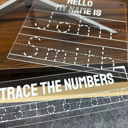 Personalized Name Writing Practice Cusotm Reusable Acrylic Name Tracing Board A4 Size Handwriting Practice for Preschool