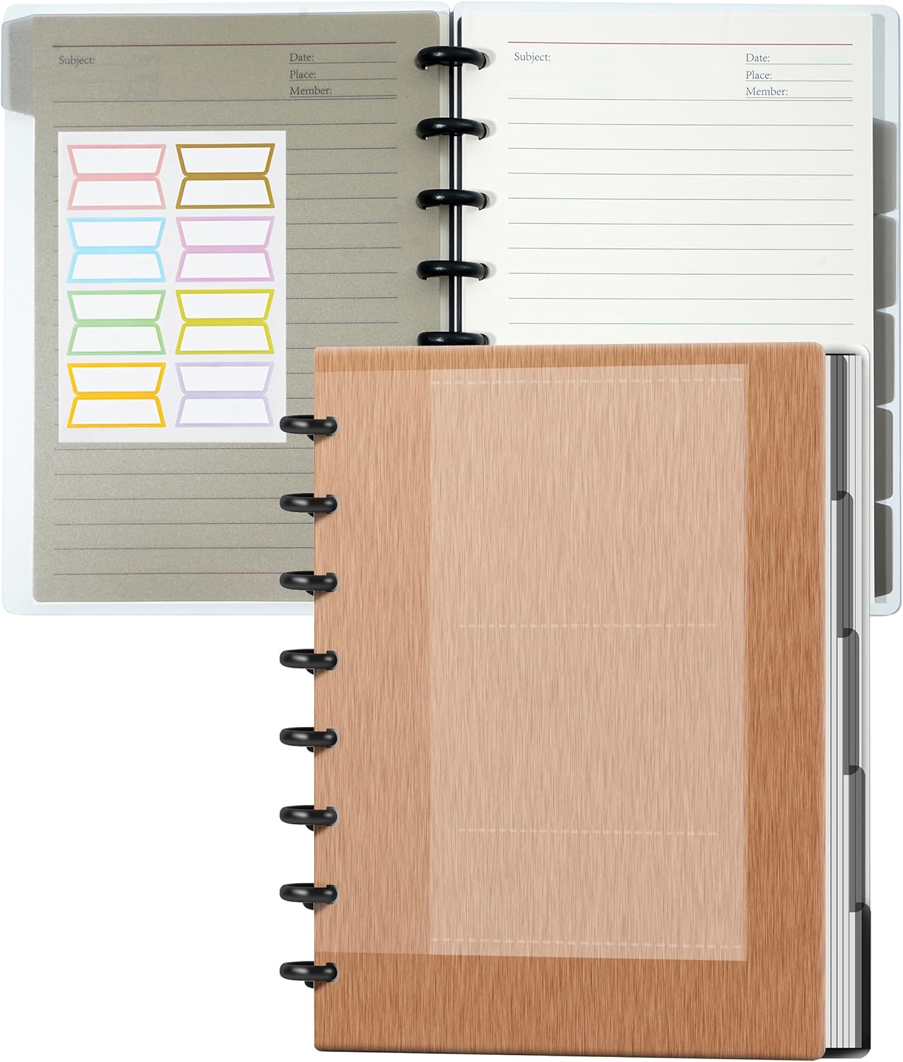 Discbound Notebook Refills for 11 Discs Notebooks 8.6 in x 12 in Letter Size 120 Sheets Multi-Subject Project Lined Pages Customizable Removable Pages(100 GSM) Heavyweight Planing Paper