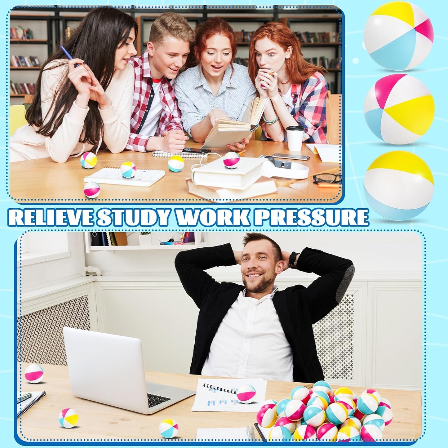 60 Pcs Globe Squeeze Balls Bulk,2.5 inch Earth Stress Relief Balls,Soft Foam Stress Ball Toy for Finger Exercise, Foam Squeezable Balls Classroom School Office Party Favors