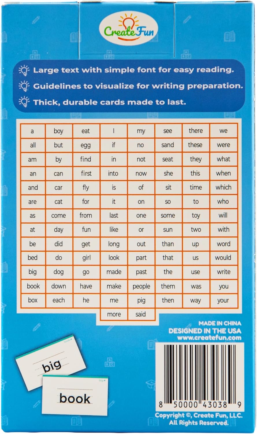 106 Sight Words Flash Cards Pre K for Ages 3-4, Dolch & Fry Sight Word Reading Games, Homeschool Supplies for Preschool with 7 Educational Game Ideas