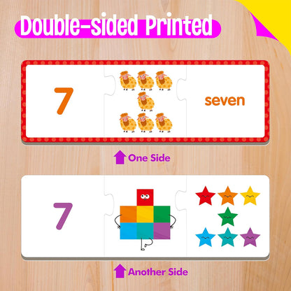 24 Set Addition & Subtraction Puzzles, Self-Correcting Matching Adding and Subtracting Puzzles, Educational Math Games Calculation Activities, Math Learning Toys for Preschool Kids