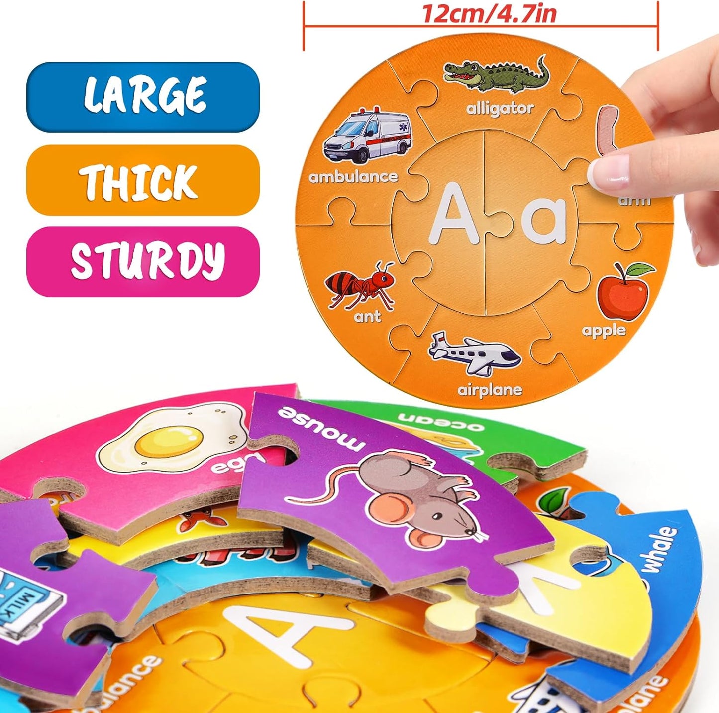 Alphabet Puzzle, ABC Alphabet Learning Toys for Kids Ages 3-5, Pre-k Lowercase Uppercase Letter Game for Toddlers, Kindergarten Classroom Must Haves Educational Preschool Learning Activities