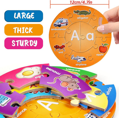 Alphabet Puzzle, ABC Alphabet Learning Toys for Kids Ages 3-5, Pre-k Lowercase Uppercase Letter Game for Toddlers, Kindergarten Classroom Must Haves Educational Preschool Learning Activities