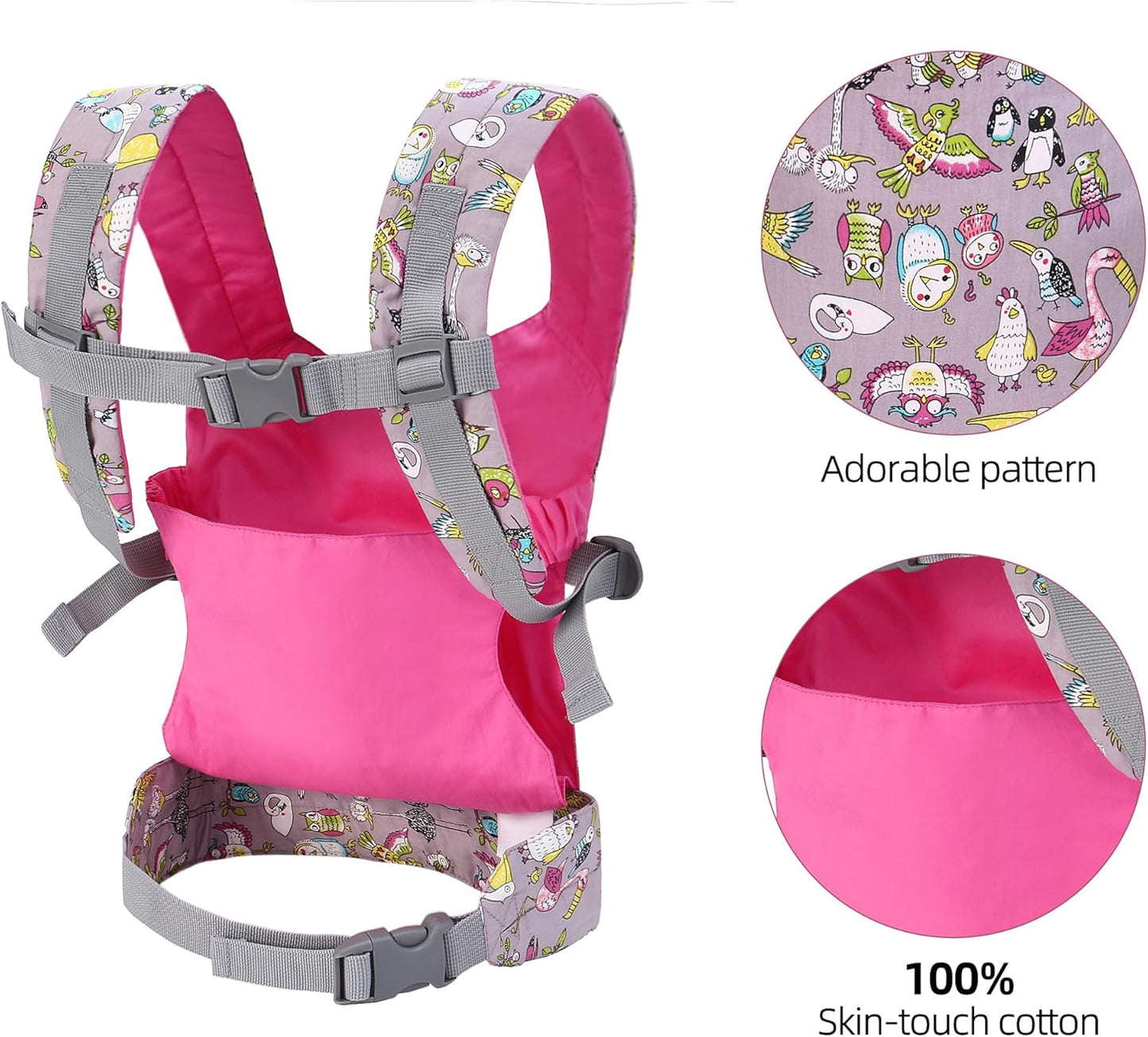 Miracle Baby Doll Carrier for Kids, Front and Back Baby Doll Accessories Backpack Kid Toddlers Play Toy Baby Carriers with Adjustable Straps for Little Girls