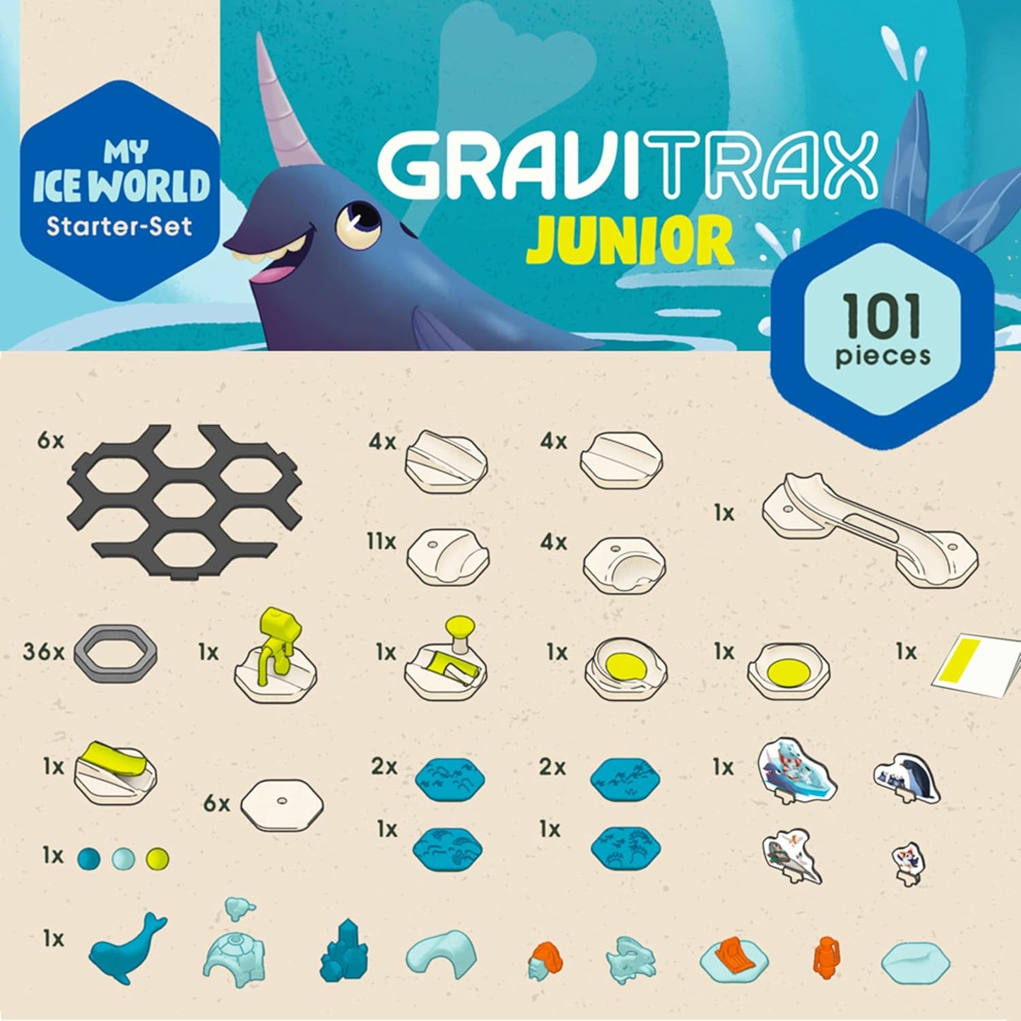 Ravensburger GraviTrax Junior Starter Set L Ice - Marble Run, STEM and Construction Toys for Kids Age 3 Years Up - Kids Gifts