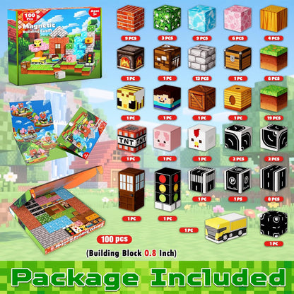 Magneverse 200 PCS 0.8in Magnetic Blocks - Magnet Toys for Kids, Magnetic Building Blocks Cubes, Stacking Magnets, School STEM Toys Birthday Gifts for Boys and Girls Age 3+ Years Old (Theme: Portal)