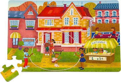 Upbounders® 48 Piece Jumbo Floor Puzzle for Kids | Barbershop Beginner Puzzle | Pretend Play & Learning Toy for Boys Girls Ages 4 5 6 | Black Brown Boy at The Barber (Multicultural)