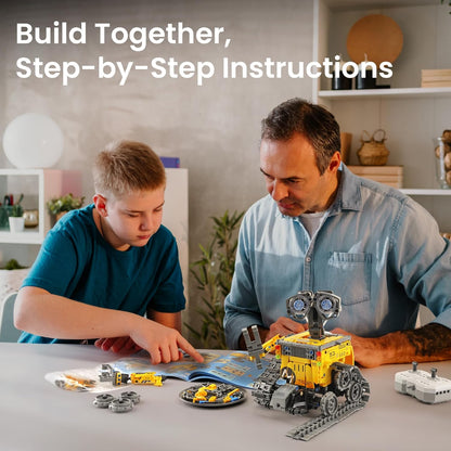 Sillbird Robot Building Kit with Remote Control Gifts for Kids Boys Ages 8-12, STEM Coding Robotic Technic Tracked Racer Car Toys for Birthday - Build 4in1 Model with 631 Pieces