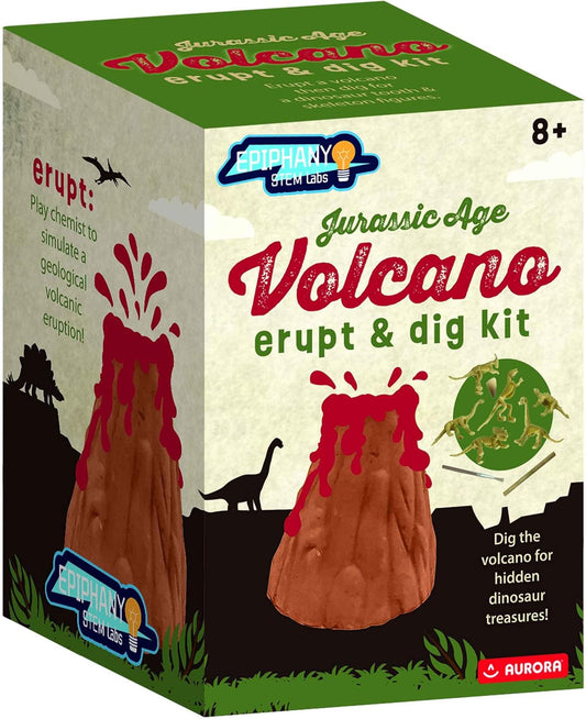 Aurora® Toys Educational Epiphany STEM Labs™ Jurassic Age Volcano Erupt & Dig Kit Toy - Engaging Toy for Scientific Discoveries - Great for Classrooms or Group Learning Environments - 1 Set