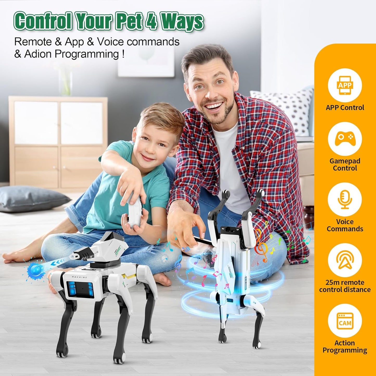 Smart Robot Dog - Interactive STEM Pet with Voice Control, 30+ Actions & APP Programming, Durable Design for Kids Age 6+ (Compatible with iOS/Android)