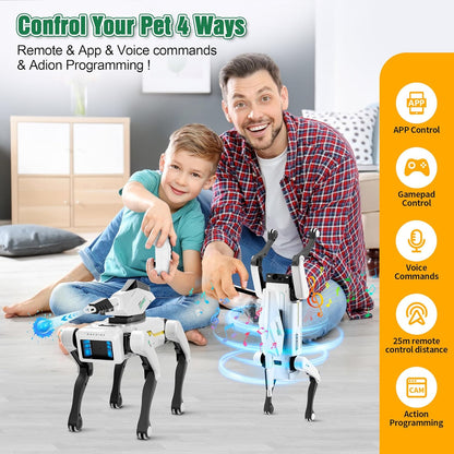 Smart Robot Dog - Interactive STEM Pet with Voice Control, 30+ Actions & APP Programming, Durable Design for Kids Age 6+ (Compatible with iOS/Android)