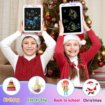Kids LCD Writing Tablet, 10.5 Inch Colorful Electronic Board Drawing Pad, Electronic Erasable Doodle Tablet for Boys Girls Gifts for Toddler Educational Travel Birthday(Pink)