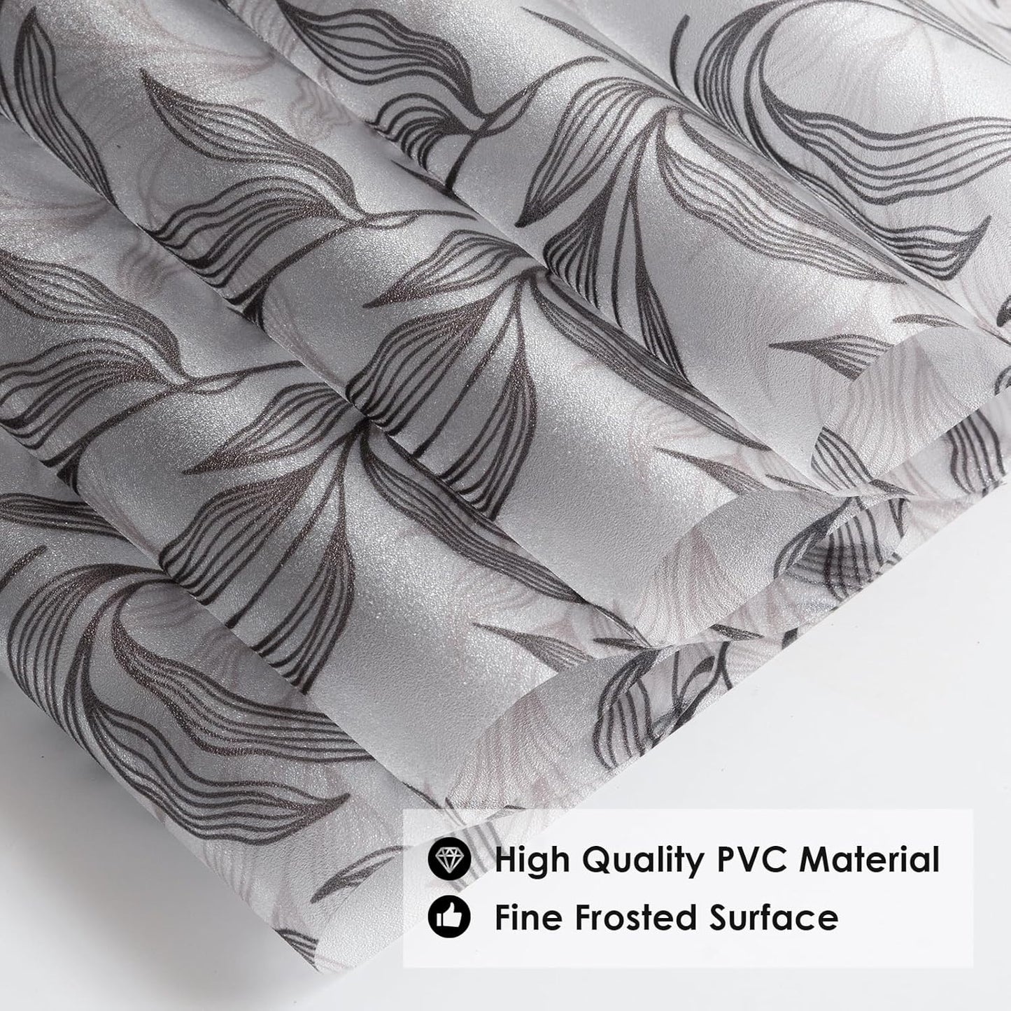 Leaf Pattern Window Tint with Installation Tools, Blackout Window Cover, Sun Blocking Window Tint for Home (Full Blackout Opaque, 17.7'' x 78.7'')