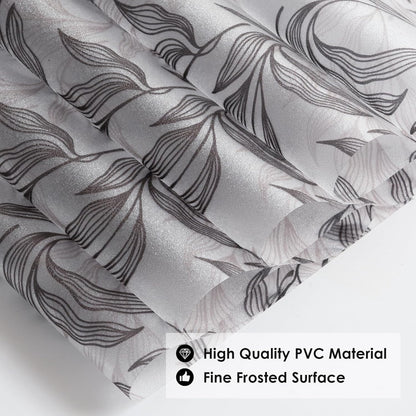 Leaf Pattern Window Tint with Installation Tools, Blackout Window Cover, Sun Blocking Window Tint for Home (Full Blackout Opaque, 17.7'' x 78.7'')