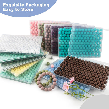 65Pcs 19mm Silicone Beads for Keychain Making Bracelet Necklace, Bulk Round Silicone Beads for Pens（Christmas Green） - Colors B