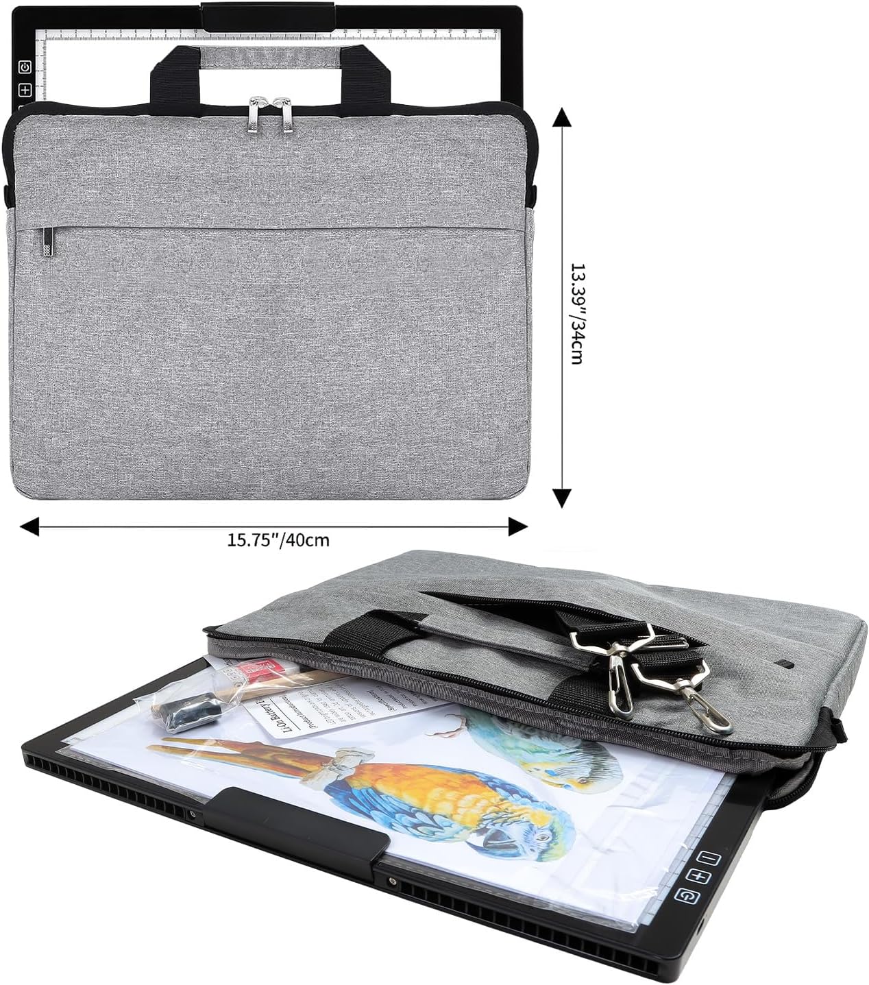 Rechargeable A3 Light Pad for Diamond Painting,Tracing Light Box with Stand and Clip,3 Colors Stepless Dimmable and 6 Levels of Brightness Light Board for Artists,Drawing,Sketching,Animation